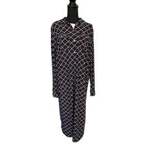 LRL Ralph Lauren Womens Shirt Dress Size XL Navy Equestrian Monogram Button